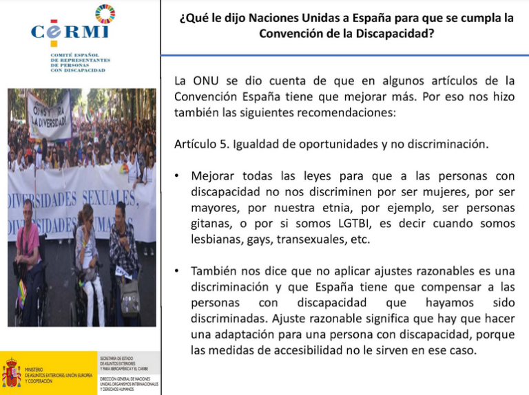 Las personas con discapacidad somos también mujeres, migrantes, LGTBI y todas estas situaciones agravan las situaciones de discriminación